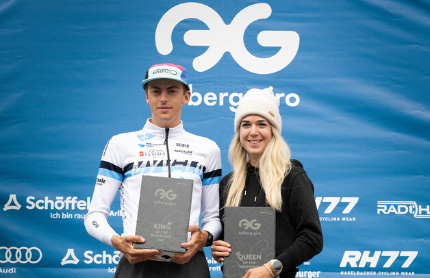 King and Queen of the mountain Arlberg Giro 2025 bei der Preisverteilung