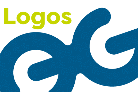 Logo des Arlberg Giros in blau mit Text "Logos" in gelb