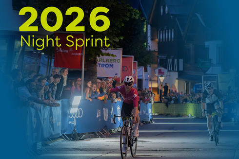 Teilnehmer beim Stanton Night Sprint. "2026 Night Sprint" ist am Bild oben links in gelb/grün geschrieben. 